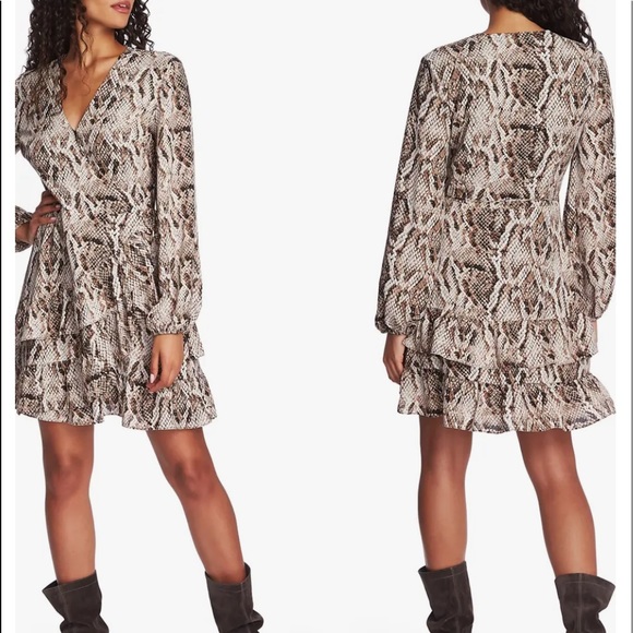 1. State Dresses & Skirts - 1.State Snakeskin print wrap dress